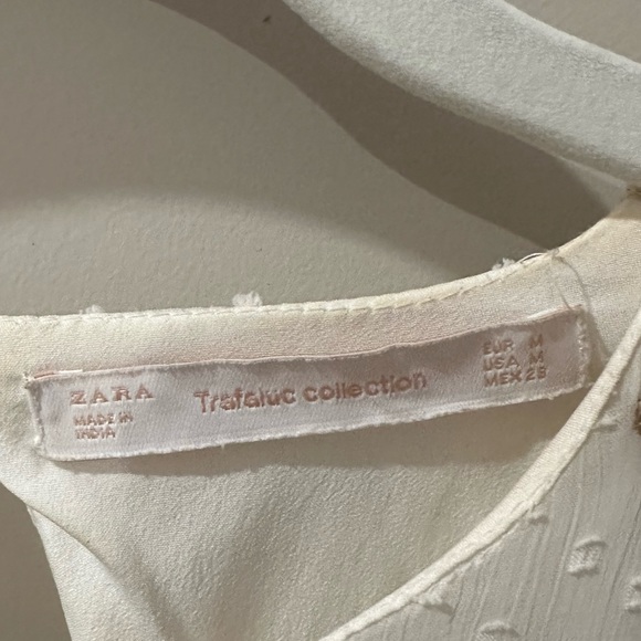 Zara White Embroidered Playsuit Romper - Size M - Picture 2 of 4